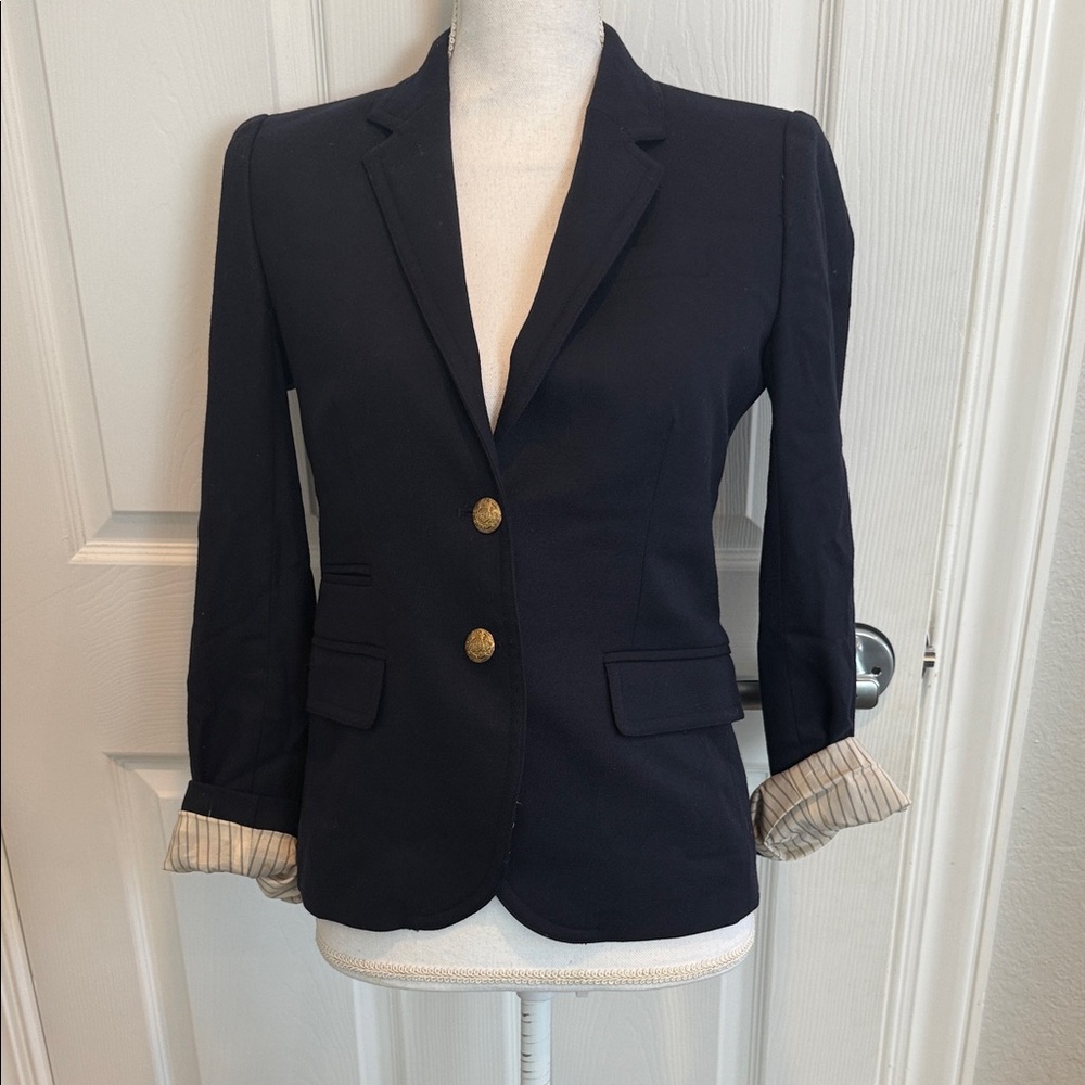 J Crew Schoolboy Blazer Navy with Gold Buttons size 2